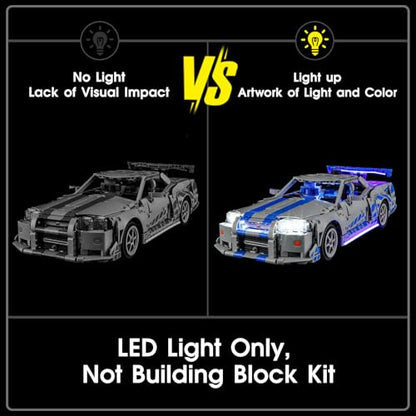 LED Light for Lego 42210 2 Fast 2 Furious Nissan Skyline GT-R (R34) Set, Light Kit Compatible with Lego 42210 Building Blocks Model, Not Included The Model Set - style: 42210