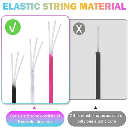 8pcs Elastic String Bracelet Making Kit, Stretchy Bracelet String (786 ft Total), 6 Rolls 1mm Stretch Cord with Scissors & 0.6mm Needle Threader for Beading and Jewelry Making.