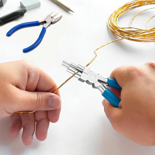 Mudder 2 Pcs Jewelry Making Tool 6 in 1 Bail Making Plier,Clear Blue - color: Clear Blue