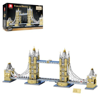 Reobrix Tower Bridge Building Set 55018, 9782 PCS London Landmark Architecture Model Kit for Adults, Challenging Collectible Building Blocks for Home Office Decor, Gifts for Teens 14+