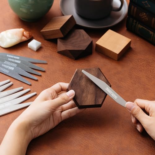 Honoson 40 Pcs Sanding Sticks Sandpaper for Modeling, Double Angle Shape - style: Double Angle Shape