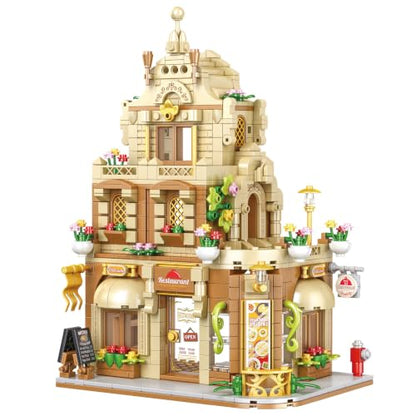 City Street View Building Blocks, Modular Architecture Model - color: Amber Beige