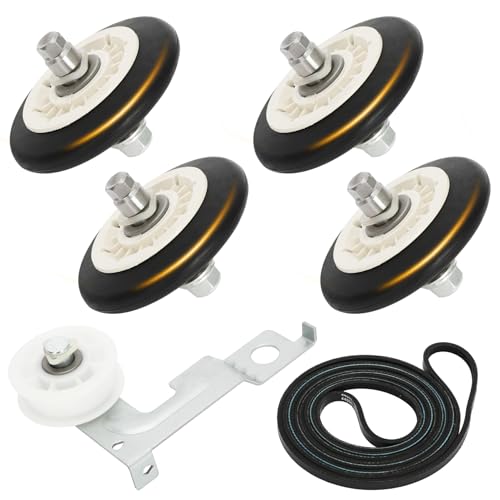 Dryer Repair Kit Compatible with ge Dryers Includes 4 PCS WE03X10008 Dryer Drum Roller WE12X10011 Dryer Belt and WE12X10013 Idler Pulley Assembly,Note the Incompatible Models in Figure 6