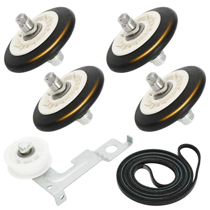 Dryer Repair Kit Compatible with ge Dryers Includes 4 PCS WE03X10008 Dryer Drum Roller WE12X10011 Dryer Belt and WE12X10013 Idler Pulley Assembly,Note the Incompatible Models in Figure 6