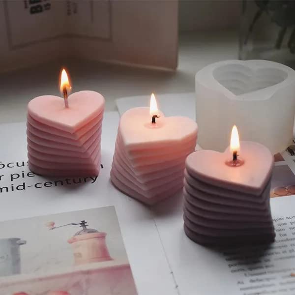 Candle Molds - Silicone Mold for Candles Making, DIY 3D Moulds for Soy Wax, Beeswax, Scented Candle, Valentine's Day Gifts (Rotating Love) - color: Rotating Love