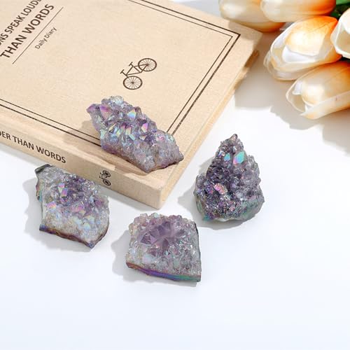 ZHIYUXI Angel Aura Amethyst Crystal Rocks Gem Stones Crystals and Stones - color: Angel Aura Amethyst