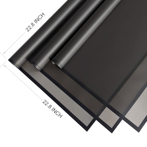 Duyasurs 20 Sheets Floral Wrapping Paper, Waterproof Bouquet Wrapping, 22.8x22.8IN, Florist Supplies Packaging Paper, DIY Gift Box, Wedding & Birthday Gifts, Translucent Black - color: Translucent Black