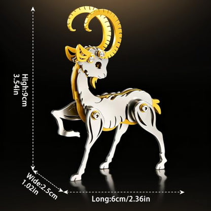 3D Metal Puzzles for Adults, Zodiac Sign Gold Sheep Model Kit - color: C02-sheep Gold