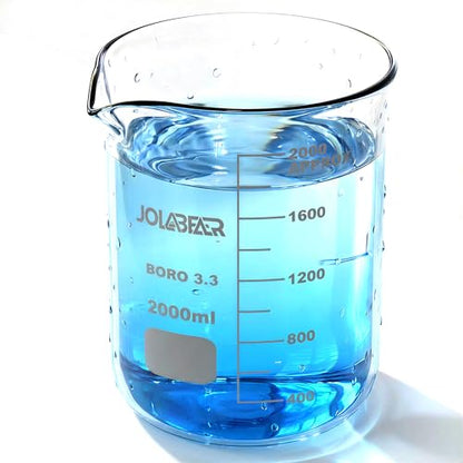 JOLABEAR 2000mL/2L Graduated Lab Glass Beaker - size: 2000ml