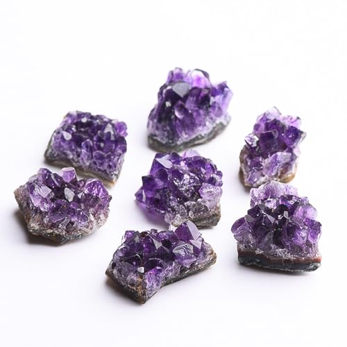 Genuine Real Amethyst Clusters Rough Purple Rock Raw Natural Cave Raw Crystal Cluster Energy Reiki Healing Stones Tower Bulk (Uruguay Amethyst Cluster 200g) - color: Purple Uruguay Amethyst Cluster 200g