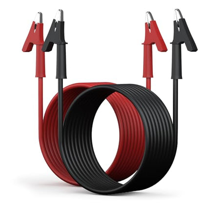 DROK 14 AWG Test Leads with Alligator Clips Electrical - Pack of 2 Multimeter Alligator Clips with Wires 19A, 3m/9.84 ft 14 Gauge Wire - size: 3m
