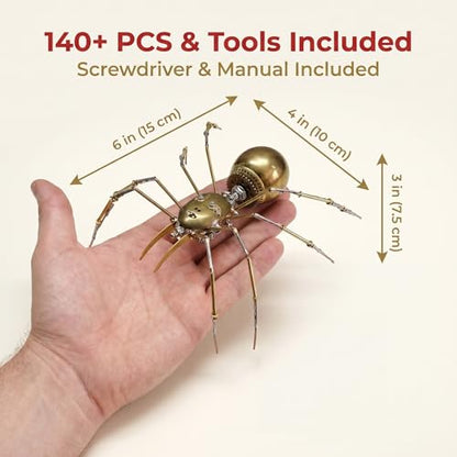 Steampunk Mechanical Insect Spider 3D Metal Model Kit for Adults DIY Assembly 2-3 Hours Build Premium Screw Craft Birthday Gift for Men Teens Father(Ghost Spider) - style: Ghost Spider