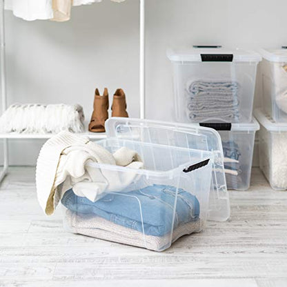 IRIS USA 6-Pack 40 Quart Storage Bins with Lids, Clear - size: 40 Qt, style: 4 Pack