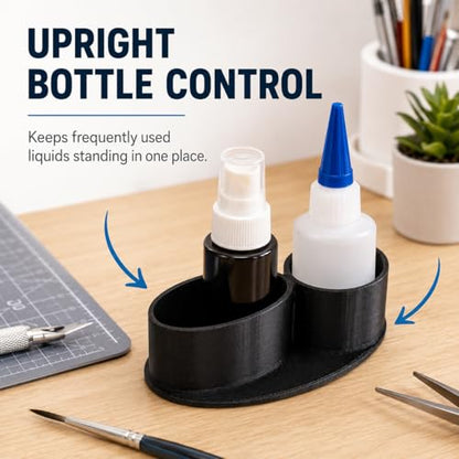Glue Bottle Organizer Compatible with Bob Smith Industries - Upright Desk Storage | Spill-Reducing Adhesive Dock for Faster Workstation Access
