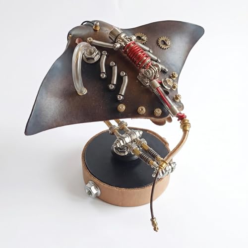 3D Metal Puzzles Model Kits for Adults Steampunk Mechanical Manta Ray 160+ Parts 2-3 Hours Build Screw Assembly Unique Desk Decor Birthday Gift for Father Husband(Stingray) - style: Stingray
