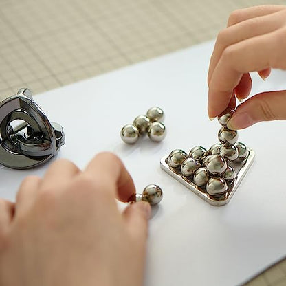 Brain Teaser Puzzles- 3 PCS Metal Puzzles Kit Metal Cast Puzzle Games Toys - color: Silver World, size: 3PCS (Silcer)