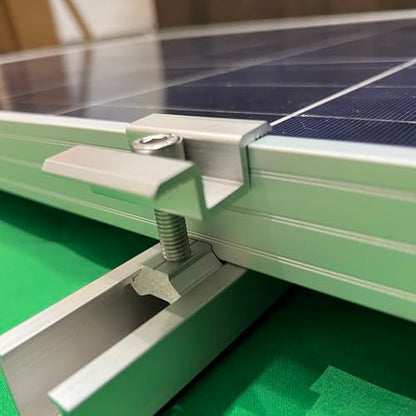 Solar Panel Mounting Brackets, Roof Mount Kit, 4pcs in A Row Assembly - size: 4pc-panel