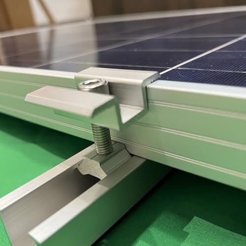 Solar Panel Mounting Brackets, Roof Mount Kit, 4pcs in A Row Assembly - size: 4pc-panel