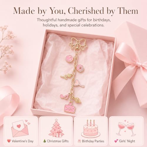 FULGENSZ 400PCS DIY Lipgloss Charm Kit – 136 Charms, 30 Keychains, Extender Chains & Tools for DIY Keychain & Key Chain Charm Kit Projects, Bag Charms, Jewelry Making & Party Gifts (Classic Color) - color: Classic Color