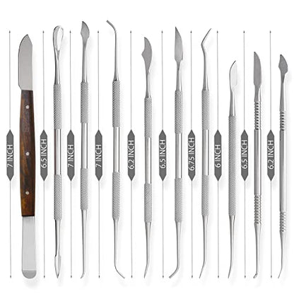 SURGICAL ONLINE Stainless Steel Wax Carvers Set, Pottery & Polymer Clay Tools, Sculpting Kit with Carrying Case