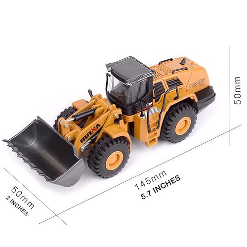 Gemini&Genius Small‑Size Wheeled Loader Heavy‑Duty Construction Site Toy - color: 1:60 Loader