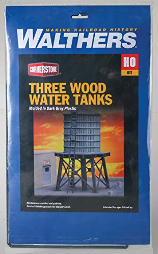 Walthers Cornerstone Wooden Water Tank pkg(3) 933-3507 HO Scale Model Railroad - Structure Kit