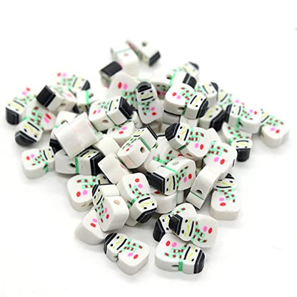 100 Pcs Christmas Polymer Clay Beads Cartoon Heishi Spacer Beads Supplies for DIY Bracelet Earring Necklace Jewelry Making - color: Christmas