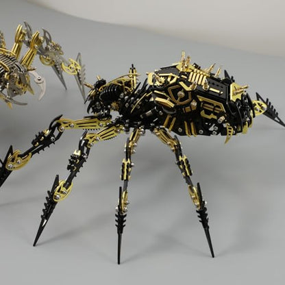 3D Metal Assembly Model Set Mechanical Spider Model Kit for Adults, 800pcs Brain Teaser STEM Kit for Kids, DIY Hobbies for Men Women - Creative DIY Gift for Adults & Teens (Black Gold)