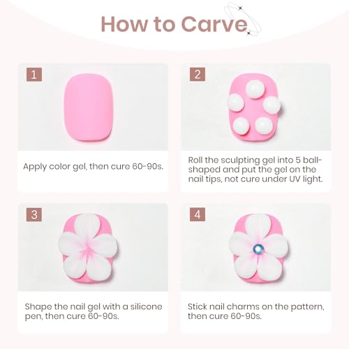 3D Sculpting Gel for Nail Art, White Non-Sticky Solid Molding Nails - color: Snow White