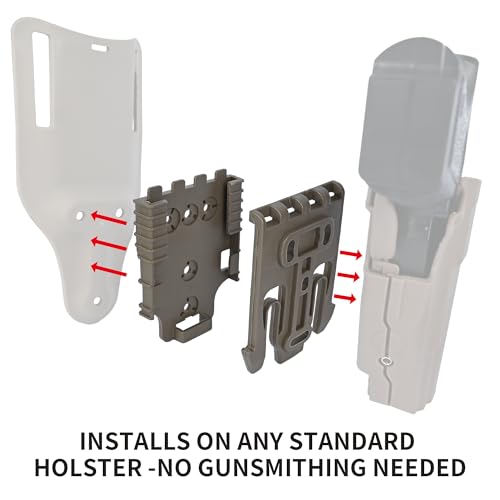 Quick Locking System Kit (QLS Kit), QLS 19 Locking Fork and QLS 22L Receiver Plate for Drop Leg Holster, Duty Belt and Low Ride Universal Belt Loop - color: TAN 1-Pack-QLS KIT SET