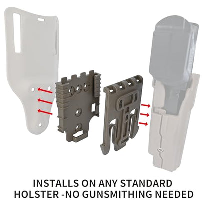 Quick Locking System Kit (QLS Kit), QLS 19 Locking Fork and QLS 22L Receiver Plate for Drop Leg Holster, Duty Belt and Low Ride Universal Belt Loop - color: TAN 1-Pack-QLS KIT SET