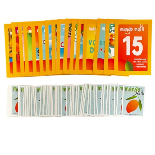 MANGO Math 15® - Math Flash Cards - Educational Math Games for Kids - Multiplication, Division, Fractions Learning Kit -2nd 3rd 4th Grades - Kids 6-12 - Set of 15 Games - Spanish Version - size: Spanish Version, style: Multiplication Division