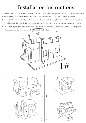 Log Cabin Mini House 3D Wooden Puzzle Model (9-in-1 (B)) - color: 9-in-1 (B)