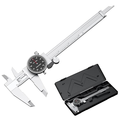 HDLNKAK Dial Caliper Shockproof with Watch 0-6" Range （Black） - color: Black