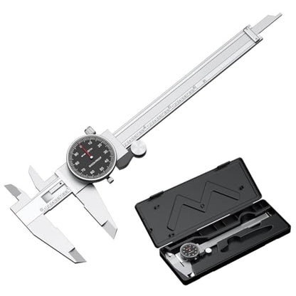 HDLNKAK Dial Caliper Shockproof with Watch 0-6" Range （Black） - color: Black