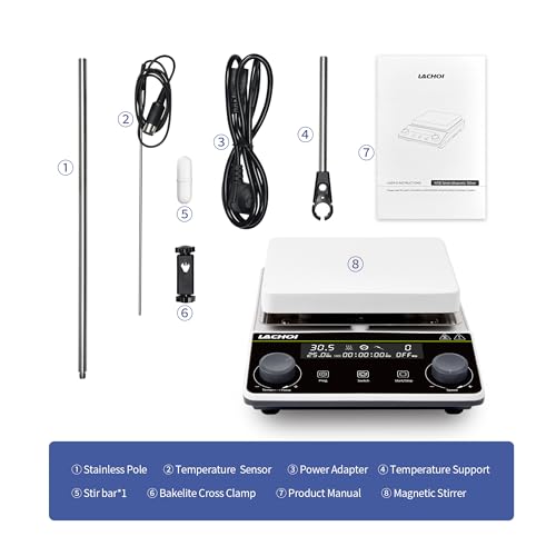 Magnetic Stirrer Hot Plate Stirrer LCD 300℃ Max.5L 5.9in Stir Plate - size: 5L