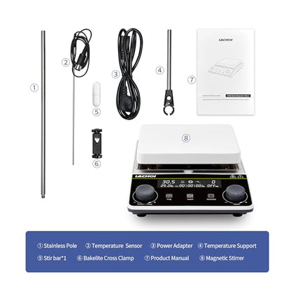 Magnetic Stirrer Hot Plate Stirrer LCD 300℃ Max.5L 5.9in Stir Plate - size: 5L