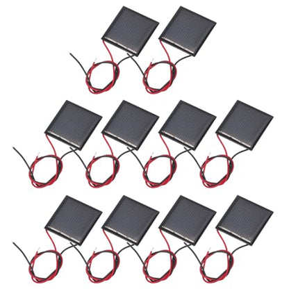 MECCANIXITY 10 Pcs 1.5V 0.09W 60mA Mini Solar Panels, Small Polycrystalline Solar Cell Panel with 2 Cable for DIY Electric Toy Materials Kits Charger, 30mm x 30mm - style: 1.5V 0.09W 60mA