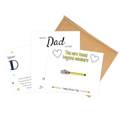 Fathers Day Crafts from Kids - Custom Handprint Set 3, Personalized Best Dad Ever Handprint Kit Family Handprint Craft Keepsake Personalized Fathers Day Dad Gifts from Kids Daughter Son for New Dad - color: Dadhandprintcard