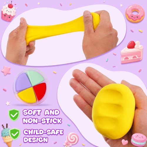 Air Dry Clay Kit -12 Desserts Modeling Clay for Kids Arts and Crafts - color: #06Purple- Dessert House