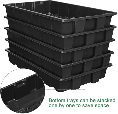 MIXC 10Pack Seed Starter Tray, 400Cell Mini Propagator Greenhouse Grow Kit - color: Black, size: 40-Cell 10-Pack