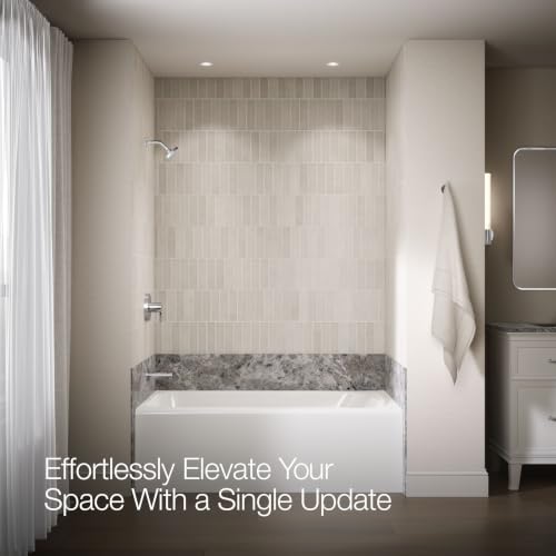 KOHLER TS35322-4G-CP, Elate Rite-Temp Tub and Shower Trim with Single Function 1.75 GPM Showerhead, Polished Chrome, Sleek Tub and Shower Kit, Easy to Clean - color: Polished Chrome, size: 1.75 GPM
