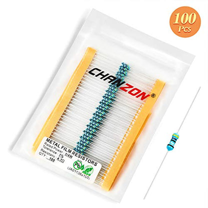 Chanzon 100pcs 1/4W (0.25W) 4.7 Ω ohm Metal Film Fixed Resistor - size: [1-4ZC01] 4.7 ohm