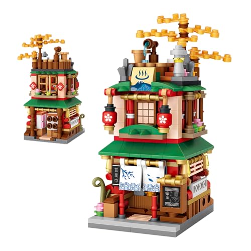 ELAICREE Japanese Street View Shop Building Blocks House Toy, 4 Models Mini DIY Building Blocks Model MOC Construction Toy, Gift for 6-12 Years Old Kid Girls and Boys - color: 4 Models