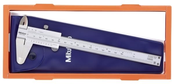 Mitutoyo 530-118 Vernier Calipers, Stainless Steel, for Inside, Outside, Depth and Step Measurements, Metric, 0"/0mm-200mm Range, +/-0.03mm Accuracy, 0.02mm Resolution, 50mm Jaw Depth