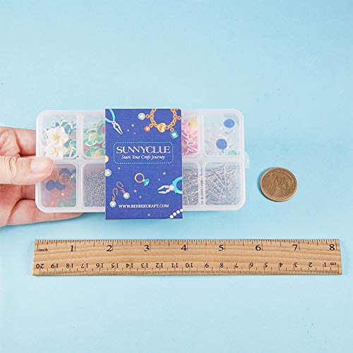 SUNNYCLUE 1 Box DIY 16 Pairs Polymer Clay 3D Flower Stud Earrings Making Kits Flower Spacer Loose Beads Floral Spacer Charms with Earring Hooks and Blank Peg Ear Stud Adult Women, Instruction