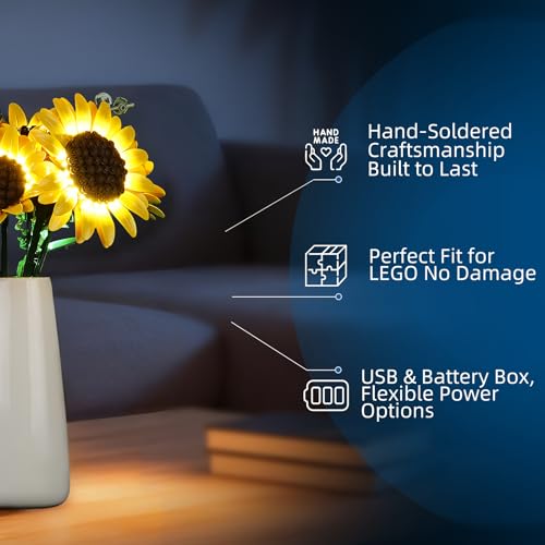 YEABRICKS LED Light for Lego-11502 Botanicals Sunflower Bouquet Building Blocks Model (Building Set NOT Included) - style: Only Light LEGO 11502 Sunflower Bouquet