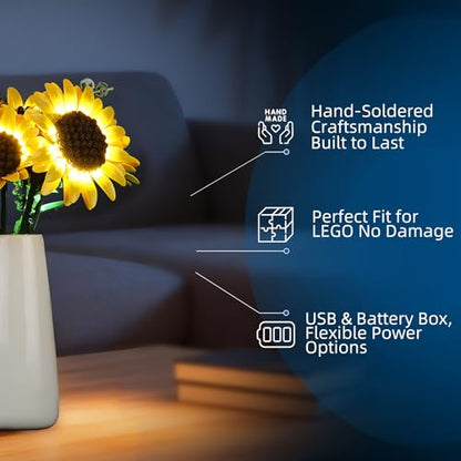 YEABRICKS LED Light for Lego-11502 Botanicals Sunflower Bouquet Building Blocks Model (Building Set NOT Included) - style: Only Light LEGO 11502 Sunflower Bouquet
