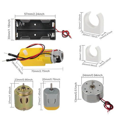 DC Motors Kit DIY Science Projects DC Motor Kit 3V-12V 25000RPM Mini Electric Hobby Motors with Plastic Gears, Battery Holder, Boat Rocker Switch, Shaft Propeller - color: A kit