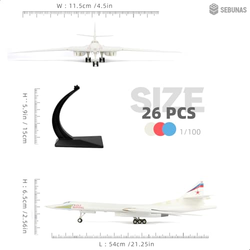 1:100 Scale TU-160 Boomber Quick Assembly Model Kit - color: 08.tu-160